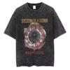 T-shirt System of A Down Toxicity Vintage Lavato T-shirt Grafica Scheletro Uomo Donna Rock Oversize Alternative