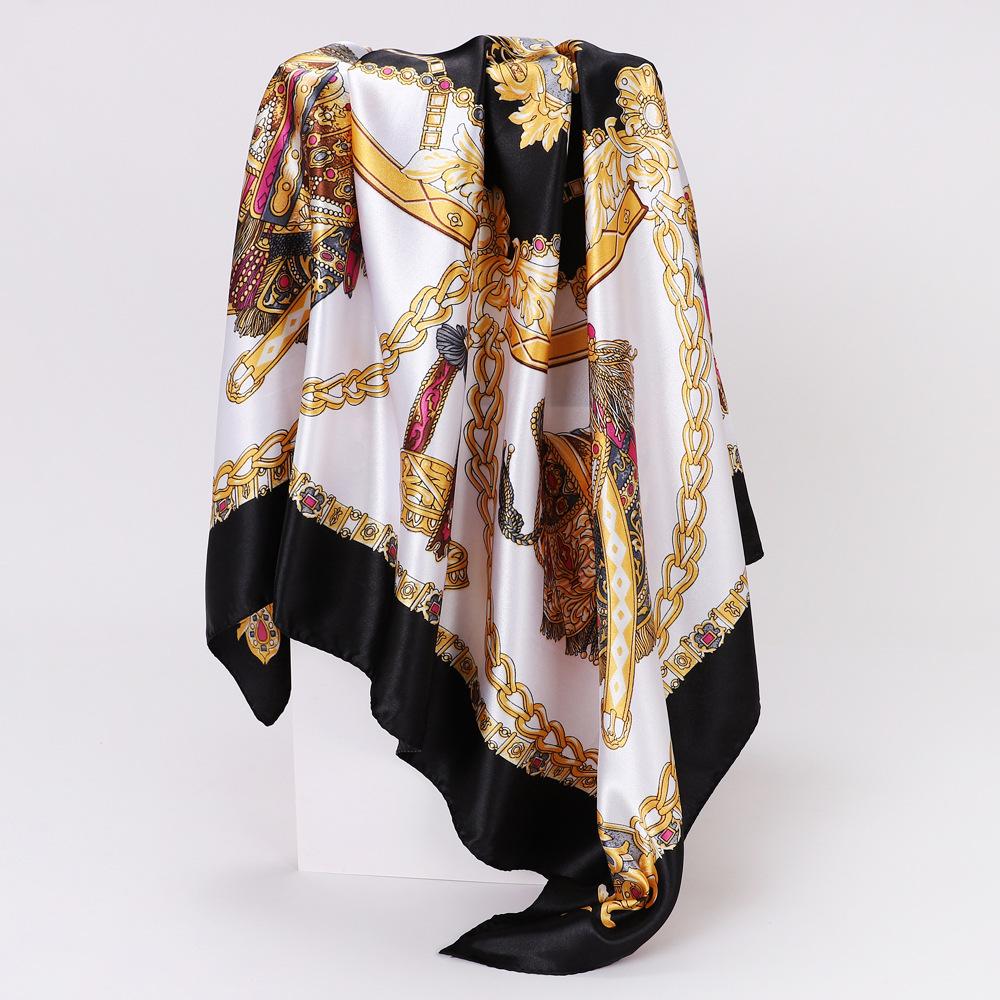 Cashew Printed Silk Scarf for Women European and American Trendy Versatile Shawl Sedon Headscarf Square Scarf