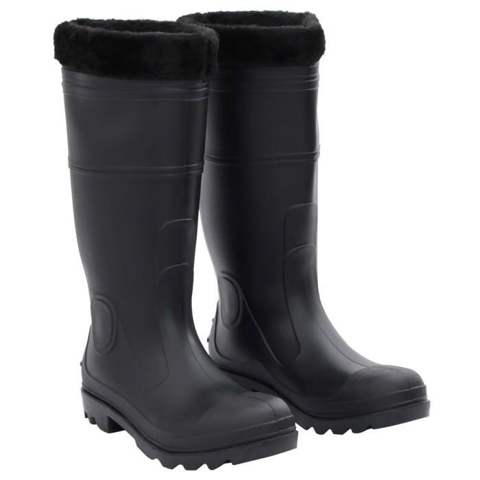 VidaXL Bottes de pluie noir taille 38-46 PVC