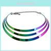 Collier ras du cou en métal multicouche avec motif dégradé pour un look tendance