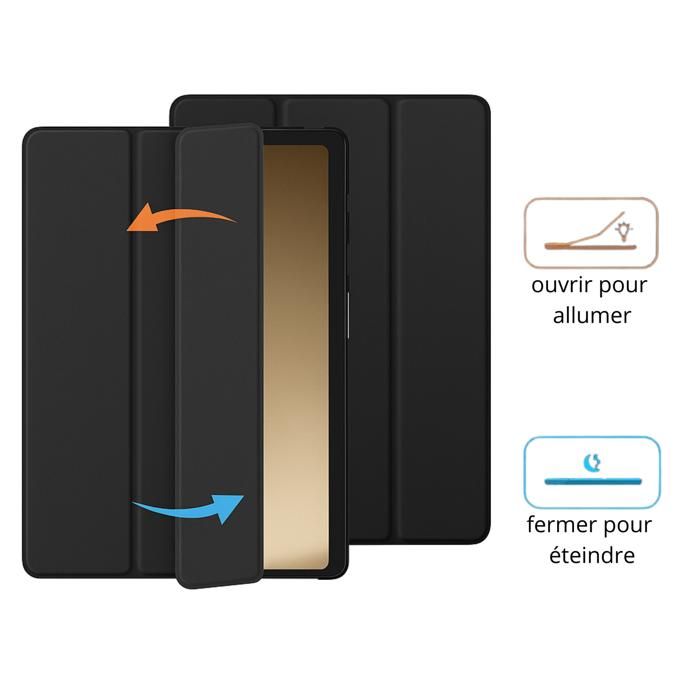 Skal för Samsung Galaxy Tab A11 PLUS - Svart fodral fullständigt skydd flera positioner Phonillico®