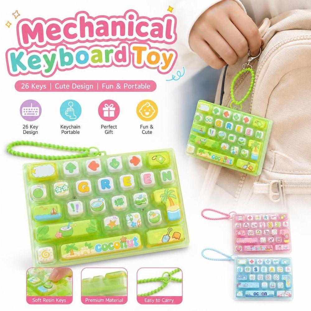Keycap Clicker Mechanical Keyboard Toy 26-Key Stress Relief Fidget Toy  Party Favor Gift