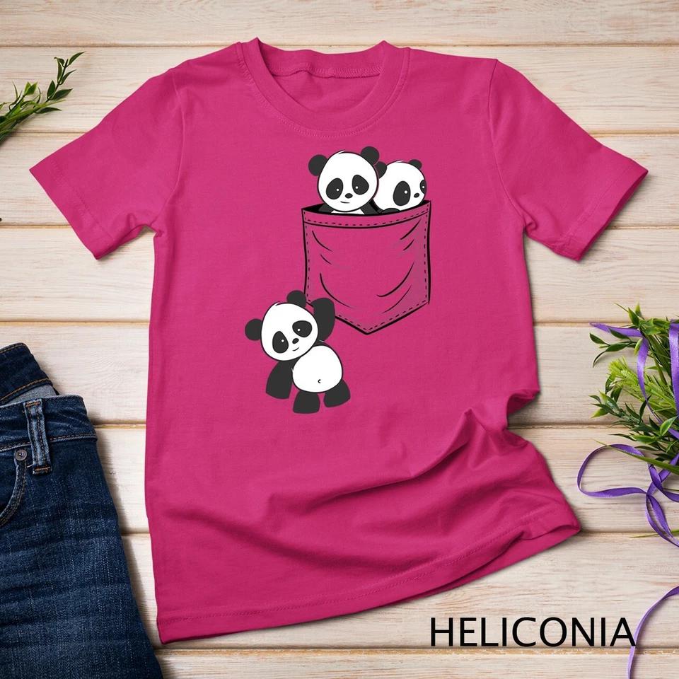 For Panda Lovers Cute Kawaii Baby Pandas In Pocket Unisex T-shirt 4 XL