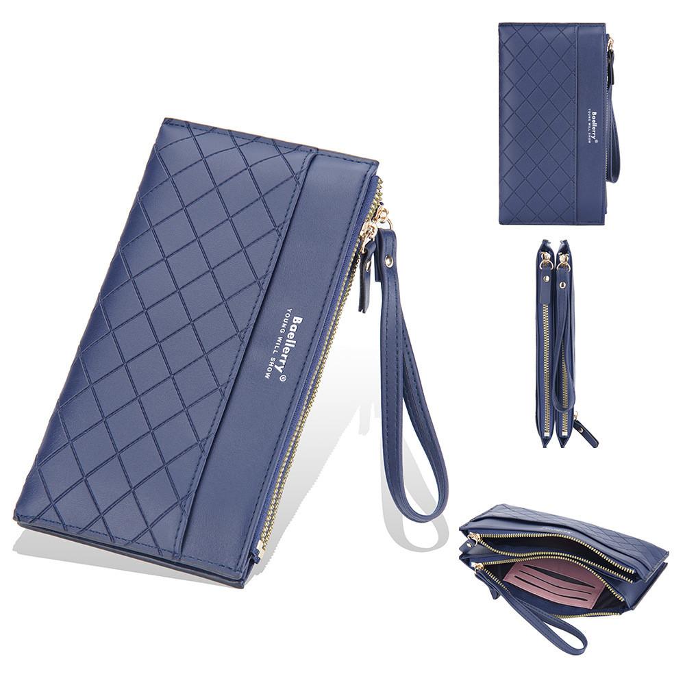 Pu Leather Ladies Wallet With Zipper Long Purse For Daily Use And Water Resistance