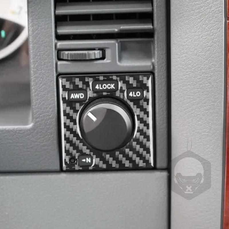 For Dodge Durango 2004-2007 Carbon Fiber 4wd Switch Control Panel Decorative Cover Car Interior Decoration Sticker Accessories