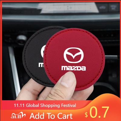 2025 Heißer Auto-Innenraum Leder-Getränkeuntersetzer Becherflaschenhalter Anti-Rutsch-Pad Matte Für Mazda 2 3 6 8 RX8 MX3 CX4 CX-5 CX-7 CX-9 CX-