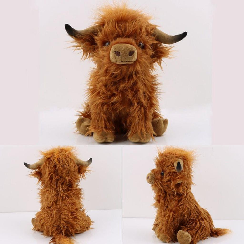 Scottish Highland Cow Plush Toy Soft And Skin Friendly Simulation Doll For Kids 9.8in Long-haired Gift