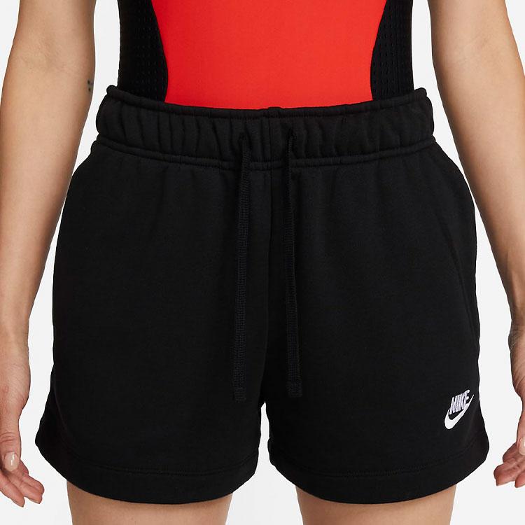 Nike Embroidered Logo Fleece-Lined Sports Shorts Women Bottoms Black DQ5803-010