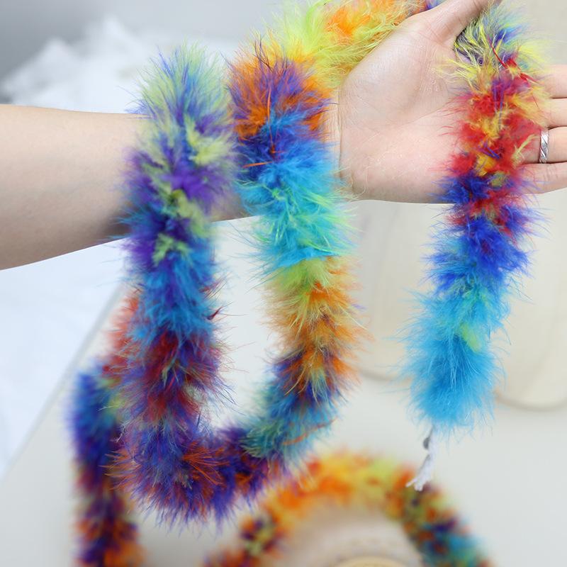 Color Feather Strip Encryption Bold Diy Decorative Turkey Fluff Strip Performance Clothing Skirt Accessories