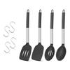 4Pcs Silicone Cooking Utensil Set Large Cooking Spatulas and Spoons Heat Resistant Solid Spatulas Slotted Spoons Kitchen Turners