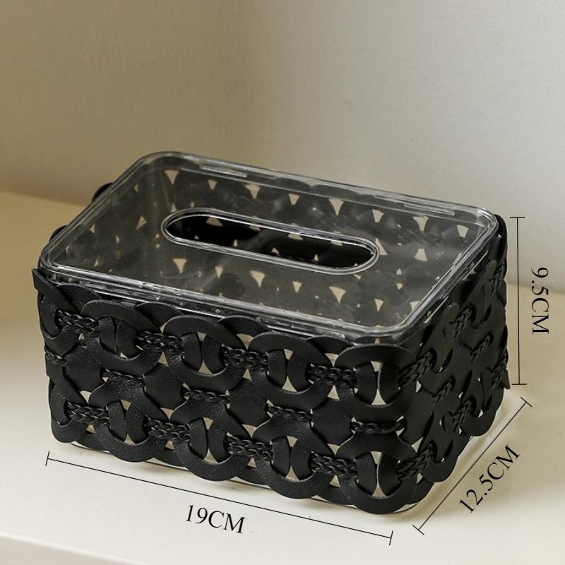 Кожаная коробка для салфеток Акриловая Роскошная Минималистичная салфетница Прямоугольные Эстетичные коробки Органайзер для салфеток Домашние Кухонные аксессуары