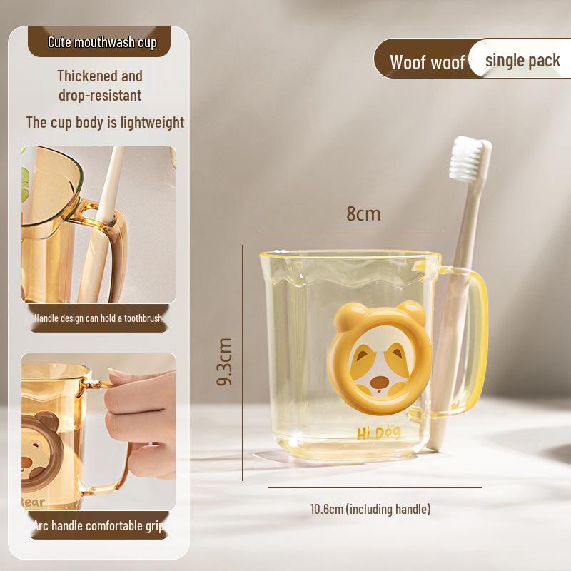 Mouthwash & Toothbrush Holder Couple Set - Transparent Tooth Mug