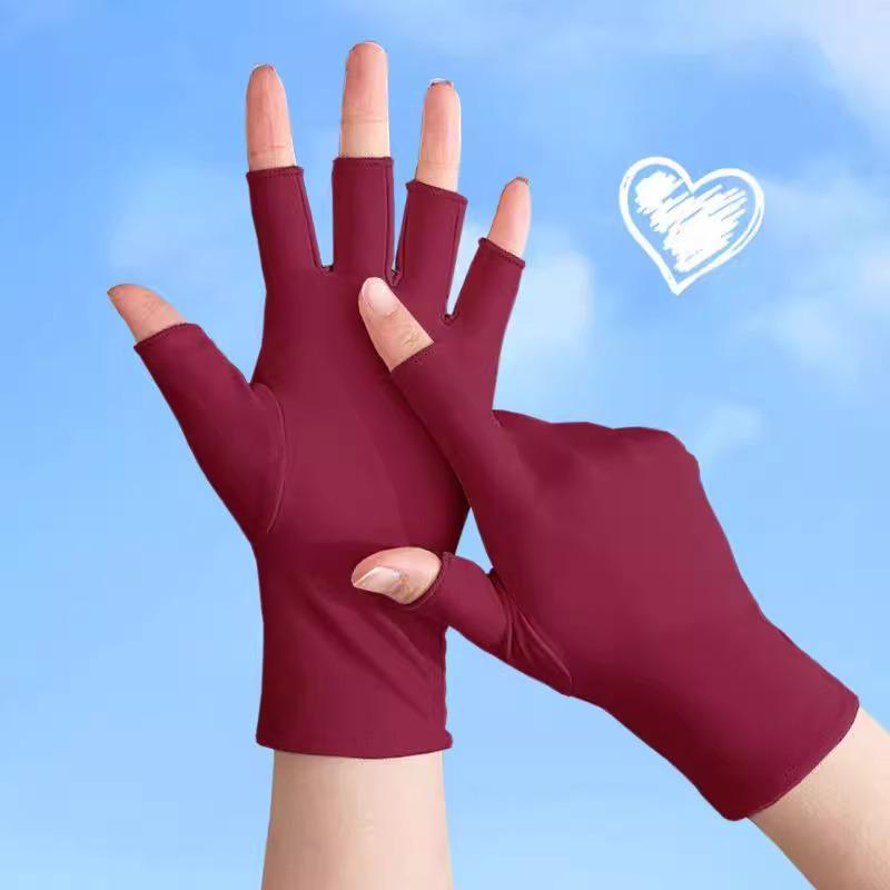 

Ice Silk Women s UV Protection Fingerless Cycling Gloves - Breathable, Anti-Slip, Touchscreen-Compatible for Spring/Summer