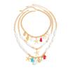 Starfish Scallop Pendant Choker Necklace Women Boho Imitation Pearl Chain Beach Jewelry Gift