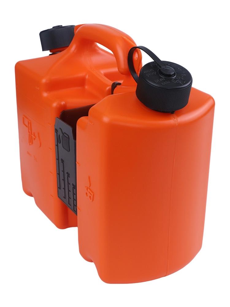 Robust 5 Liter Fuel And Bar Oil Combi Can With Integrated Tool Carriers