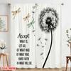 2pcs 2D flat printing Party Curtains Dragonfly Dandelion Accept Let Go 100% Polyester Without Electricity All Season Party &
