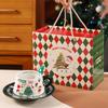 New Christmas Ceramic Coffee Cup and Dish Set, Household Ceramic Water Cup, Makeup Cup, Gift Box, Christmas Gift Lijiao