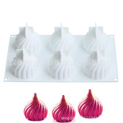 6 com ponta de cebola Cyclone Bolo Silicone Forma Mousse Branco