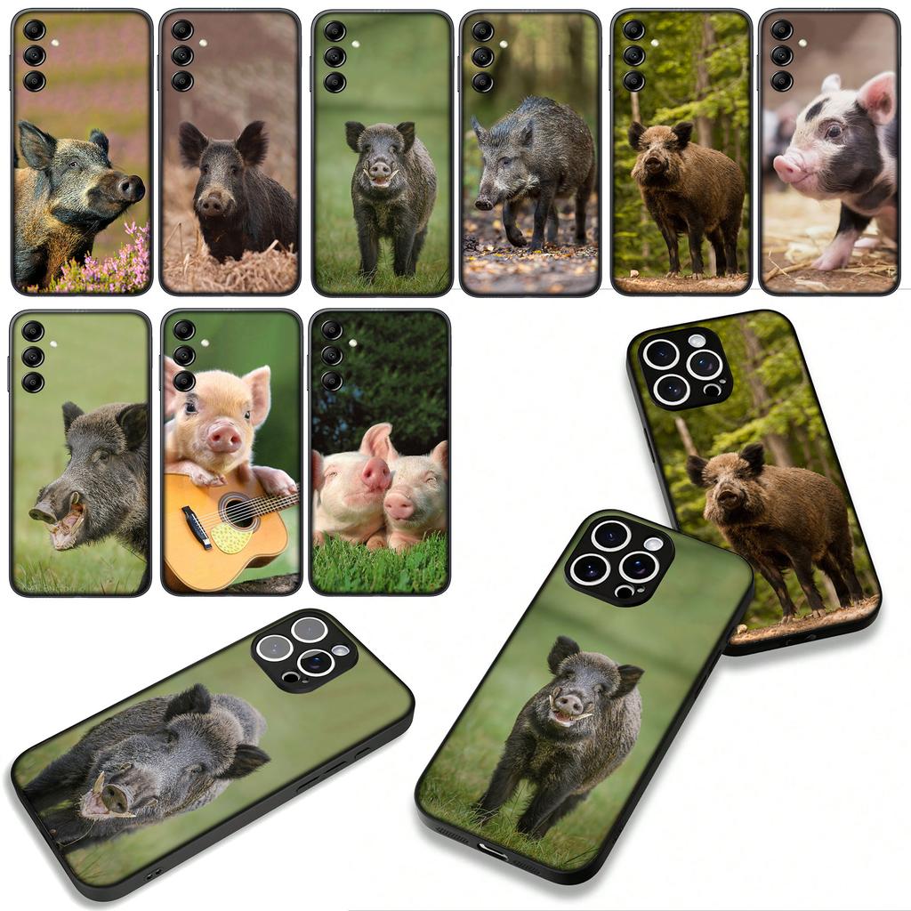Wildschwein Schwein Handyhülle für Samsung Galaxy A36 A17 A26 A07 A35 A54 A53 A13 A33 A34 S8 S9 S20 S21 FE S10 Plus Hülle