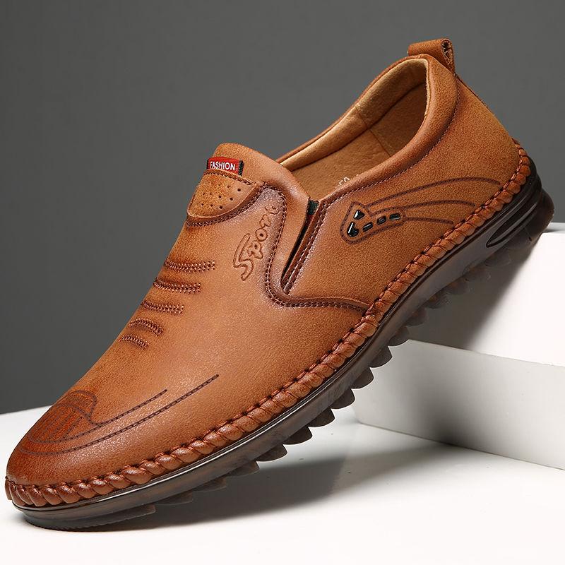 Lederschuhe Mann Männer Mode Sommer Atmungsaktive Schuhe Herren Business Lederschuhe 42 khaki