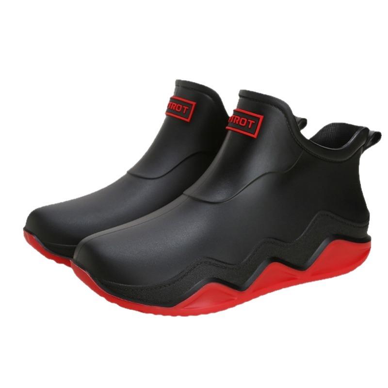 New Fashion Men's Rain Shoes Short Rain Boots Non-slip Water Shoes Couple Velvet Low-top Rubber Shoes Women