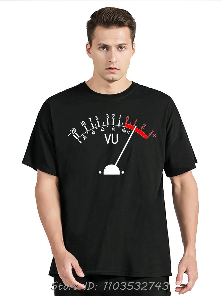 Vintage VU Meter Graphic Street T-Shirt Harajuku Funny Men's Clothing Cotton Tshirt Summer High Quality Fitness T Shirt Tops