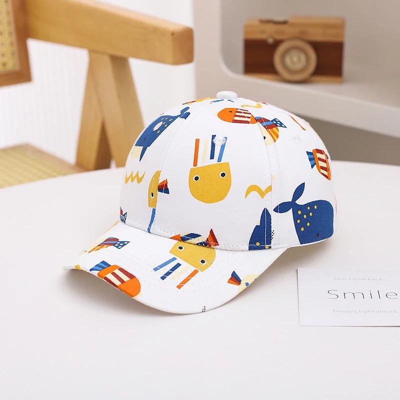 Summer Children Snapback Hat Cartoon Baby Girls and Boys Visor Cap Outdoor Baby Baseball Cap Toddler Sun Hats for Kids