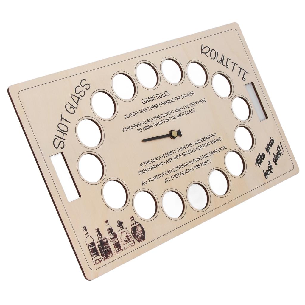 Shot Drinking Game 45cm Wooden Rotating Adults Drinking Table Game Board for Party Bar Game Nights