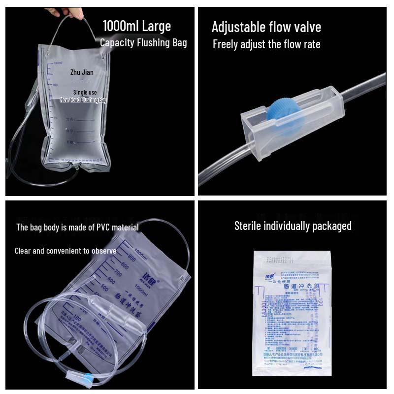Guilong Sterile 1000ml Disposable Enema Bag for Medical and Household Use