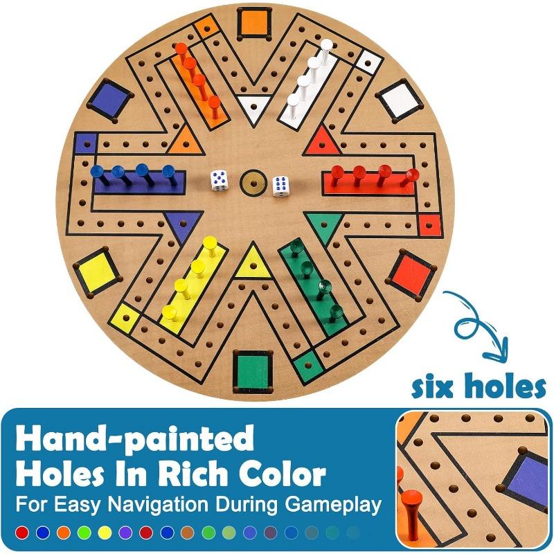 სწრაფი ტრეკის სამაგიდო თამაში ხის 3-6 მოთამაშისთვის სამაგიდო თამაშის ნაკრები 24 სამაგიდო თამაშის ფიგურით და 2 კამათლით, სწრაფი ტრეკის სათამაშო ღამე მოზრდილებისთვის, მოზარდებისთვის, საოჯახო თამაში