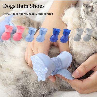 Haustier Regenschuhe Hund Katze rutschfeste Gummistiefel Hunde Katzen Fußschutz Welpe wasserdichte Socken kleine mittlere Hunde Pfotenschutz