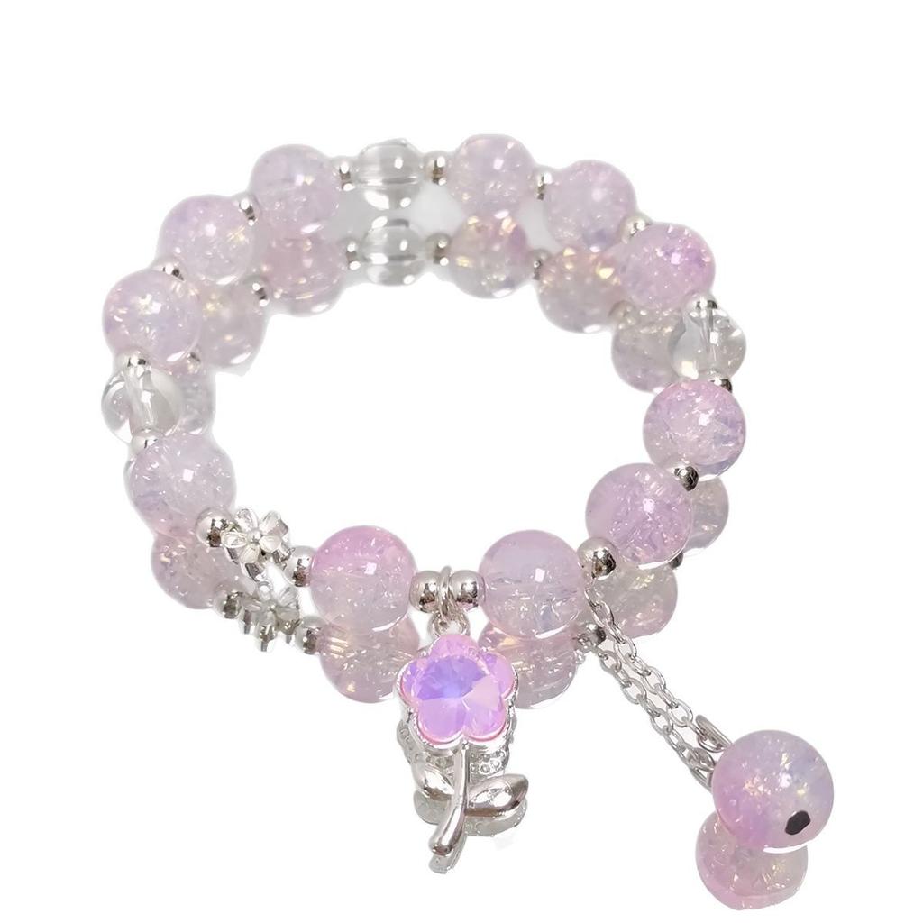 Super Divine Crystal Colorful Flower Bracelet - Women's Unique Design, Sweet and Versatile Charm Necklace
