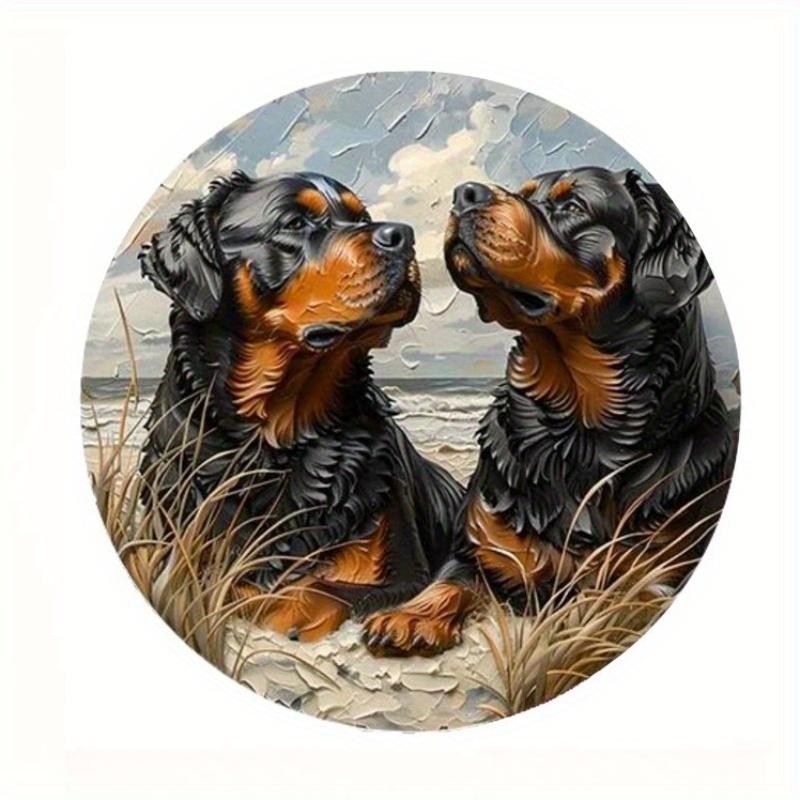 

2d Плоский 20*20см, Милий Собака, Тематична Кругла Дерев яна Табличка, Мистецтво Дерев яний Настінний Декор, для Бару, Кафе, Клубу, Подвір я, Дому, Офісу Настінний Декор. 20*20cm