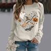 Halloween O-neck Sweatshirt Unisex Halloween Printed Sweatshirt Hoodless Sweatshirt Long Sleeve Sweatshirt Top Ropa De Mujer