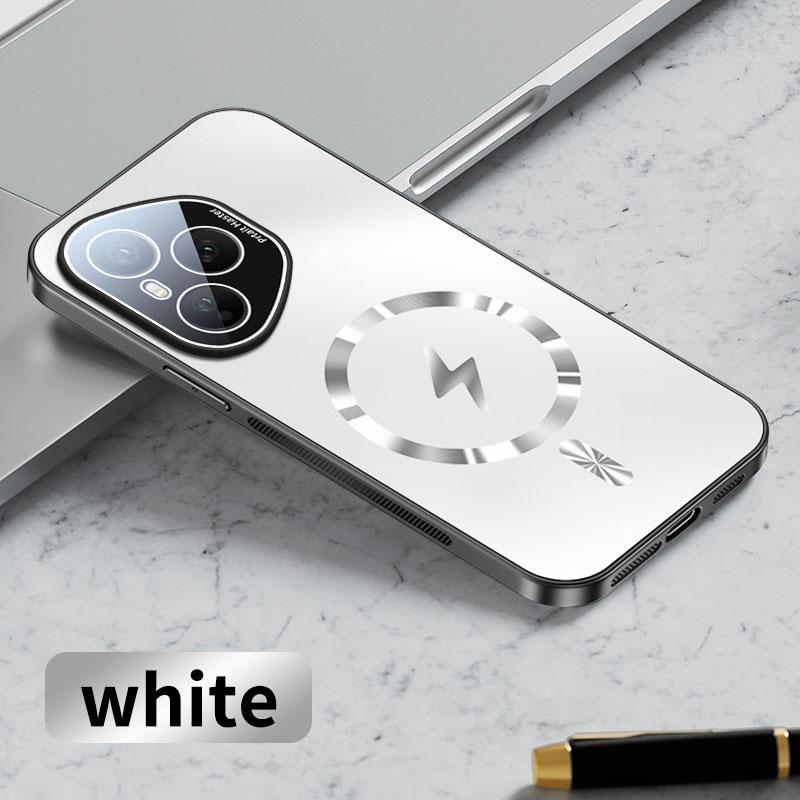 

Case For Huawei Honor 400 Pro AG Matte Magnetic Wireless Charging Hard Cover For Honor 400 400Pro Shockproof Soft Bumper Shell Honor 400 (Global) белый