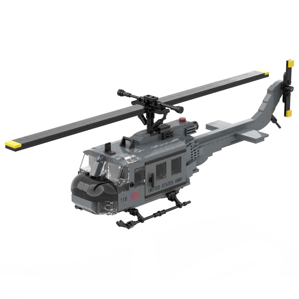 Armed Helicopter UH-1D Huey AH-1G AH-F AH-1Z AH-1W OH-58A OH-58D Little Bird Multipurpose Utility Helicopter Military Block Toy