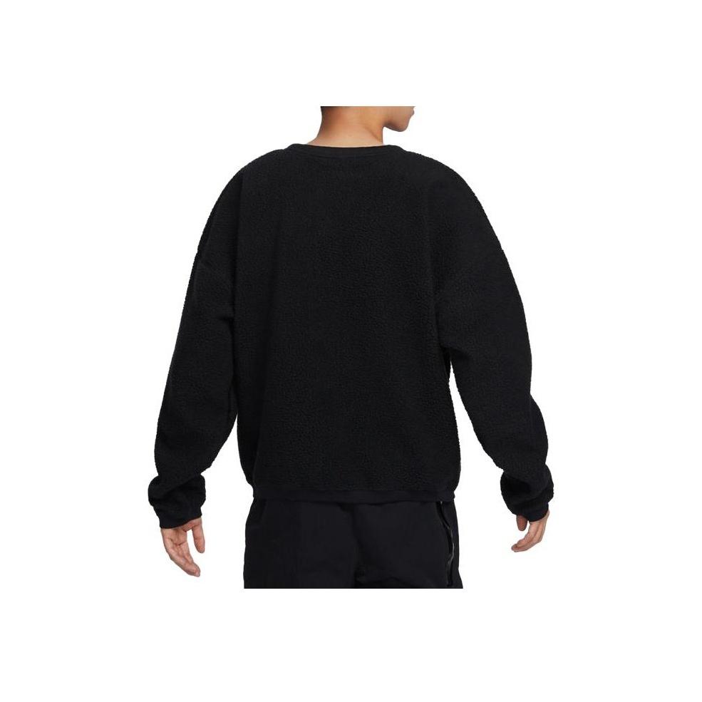 Nike Club Fleece Solid Crew Neck Sweatshirt With Zip Pockets Men Tops Black FB8379-010