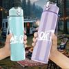 1PC Ghost Rock Band Text 750ml Color Plastic Sports Water Bottle Leakproof Flip Straw Lid Suitable for Sports Office Home Use