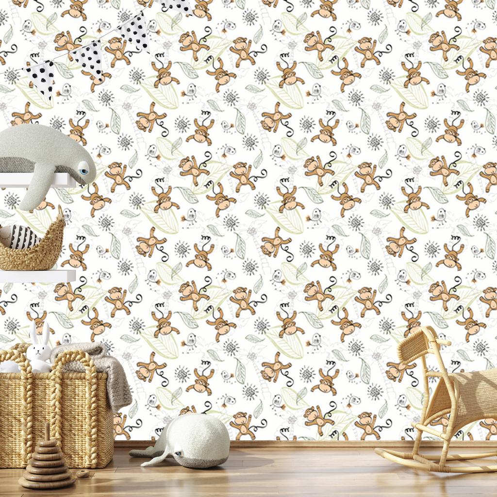Monkeys Wallpaper for Living Room and Bedroom 50x1000
