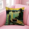 Van Gogh Starry Sky Oil Painting Cushion Cover Linen Pillowcase Cover Soft Decor for Sofa Home Room