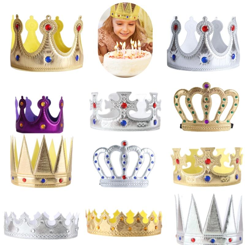 Stilvolle goldene Krone für Kinder, perfekt für Halloween- und Geburtstagsfeiern