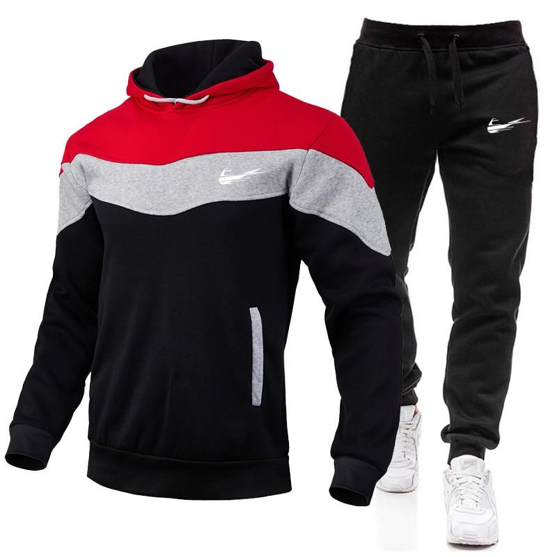 Mens Oversized Hooded Sweatshirt Set With