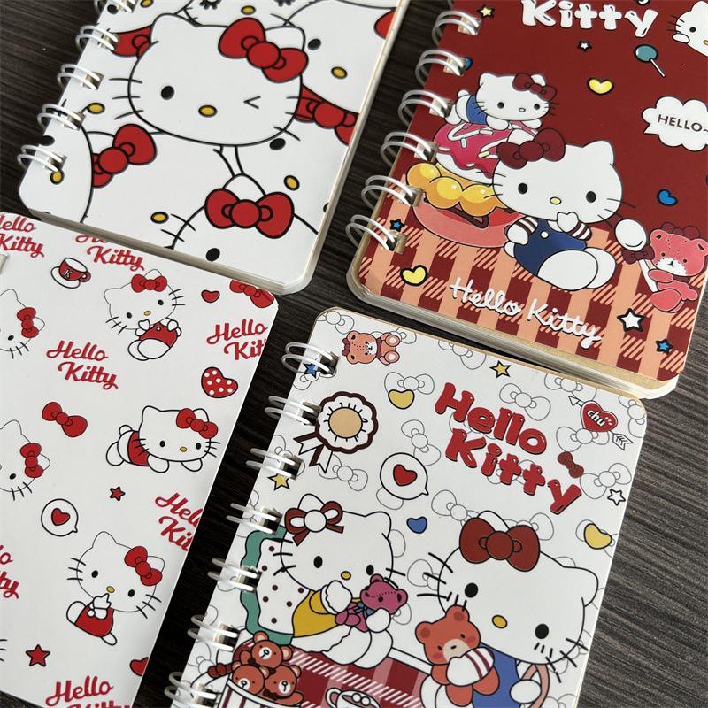 Cute Hello Kitty Mini Portable A7 Coil Notebook Notepad Diary Student Stationery School Supplies Back To School Kids Gift