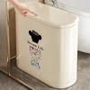 Bathroom Gap Trash Can with Lid Household Kitchen Seam Slim Circle Trash Bin Toilet Trash Can Easy Disposal Covered Waste Bins