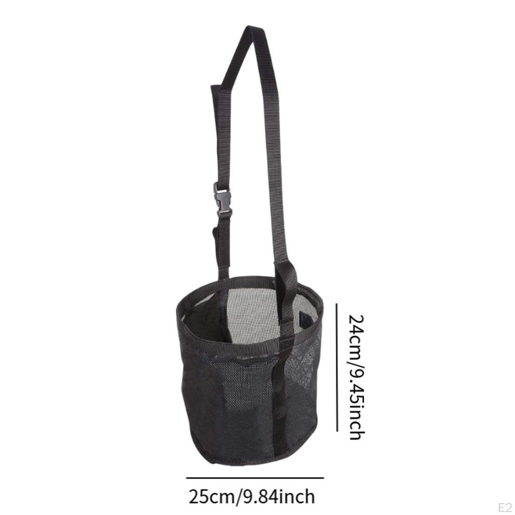 Equestrian Hay Bag for Outdoor Use, Grain Feedbag with Mesh Design And Solid Base