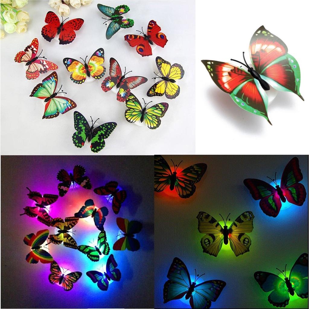 5PCS Raumdekor 3D-Schmetterling LED-Nachtlicht
