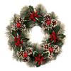 Christmas Door Decor Wreaths Realistic Hanging Wreath Garland Decoration Versatile Bow/Berry/Santa/Reindeer for Home Party Decor