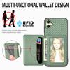 Etui dla Samsung Galaxy A06 4G z blokadą RFID, uchwytem na karty, ze skóry z włókna węglowego+PC+TPU, pokrowiec na telefon