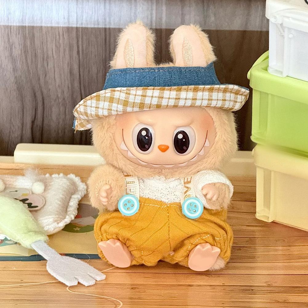 For 17cm Labubu Doll Clothes Fashion Clothes Dress Doll Clothes Color Match Overalls Dolls Accessories Cute Decoration Little Clothes