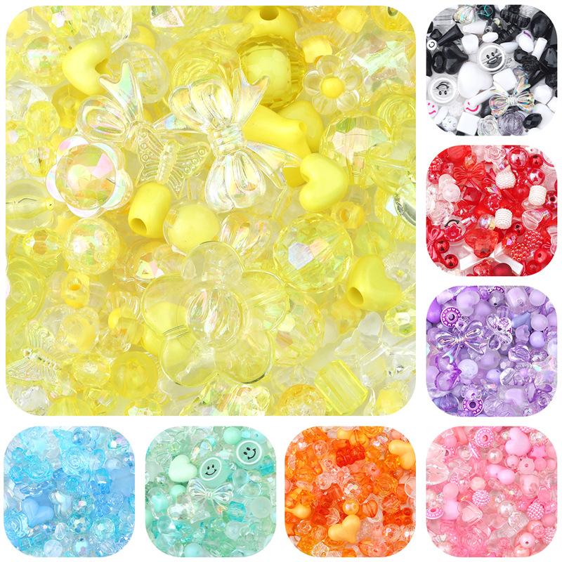New Mixing Vintage Baroque Acrylic Beads Style Spring Color For Children DIY Handmade Bracelet Jewelry Making Accessories